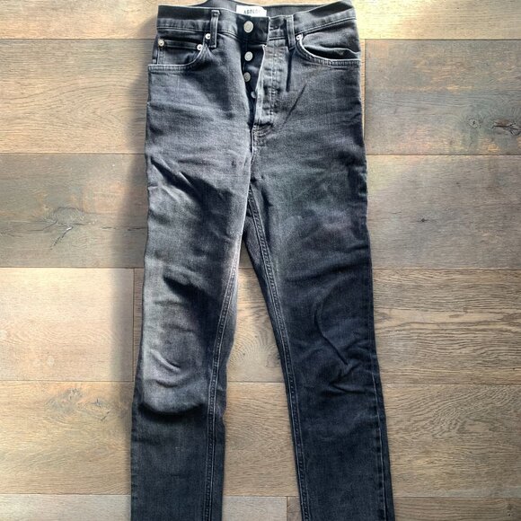 Agolde Riley High Rise Straight Crop - Black Pepper - Picture 2 of 3